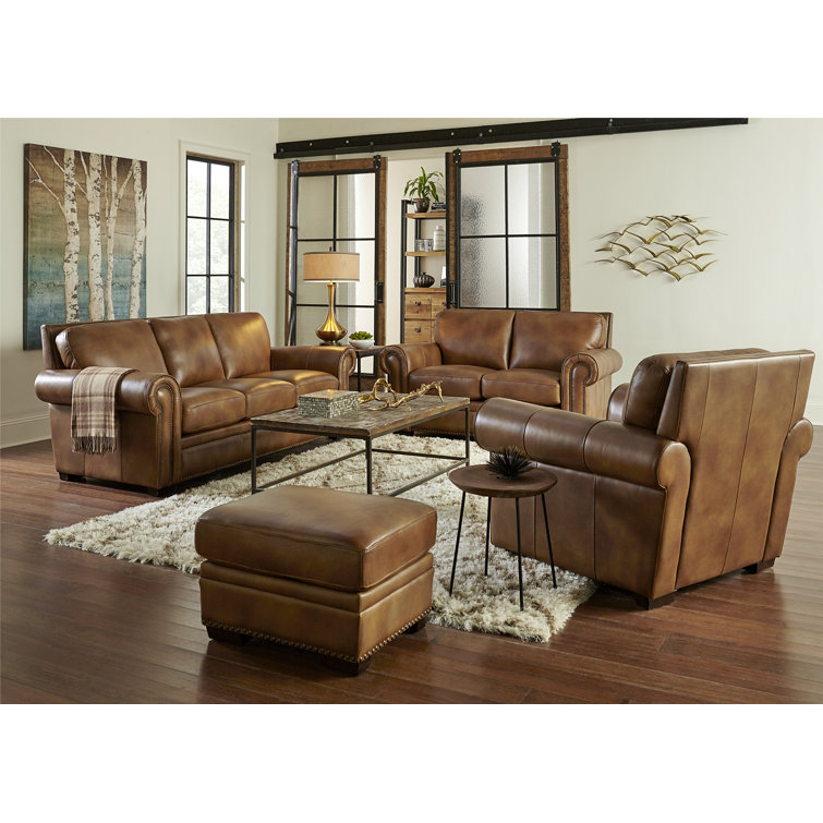 Canora Grey Iwan Leather Standard Configurable Living Room Set